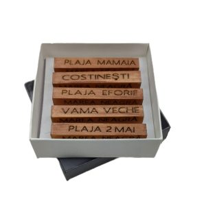 Magneți Suvenir România – Set 5 Decoratiuni din lemn -  Plaje România , Handmade