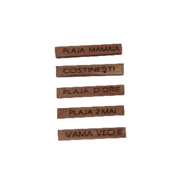 Magneți Suvenir România – Set 5 Decoratiuni din lemn -  Plaje România , Handmade - imagine 4